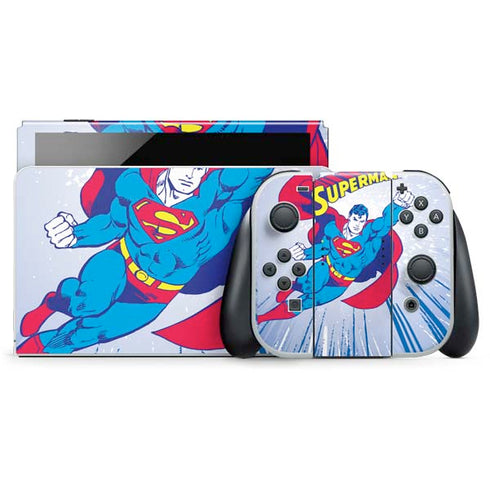 DC Comics Superman Vintage Action Pose Nintendo Switch OLED (2021) Skin